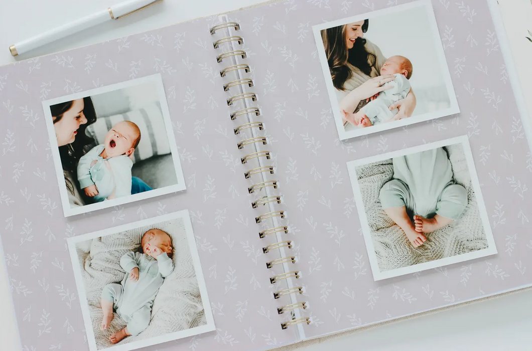 First Year Baby Memory Book + Gift Box - Sand