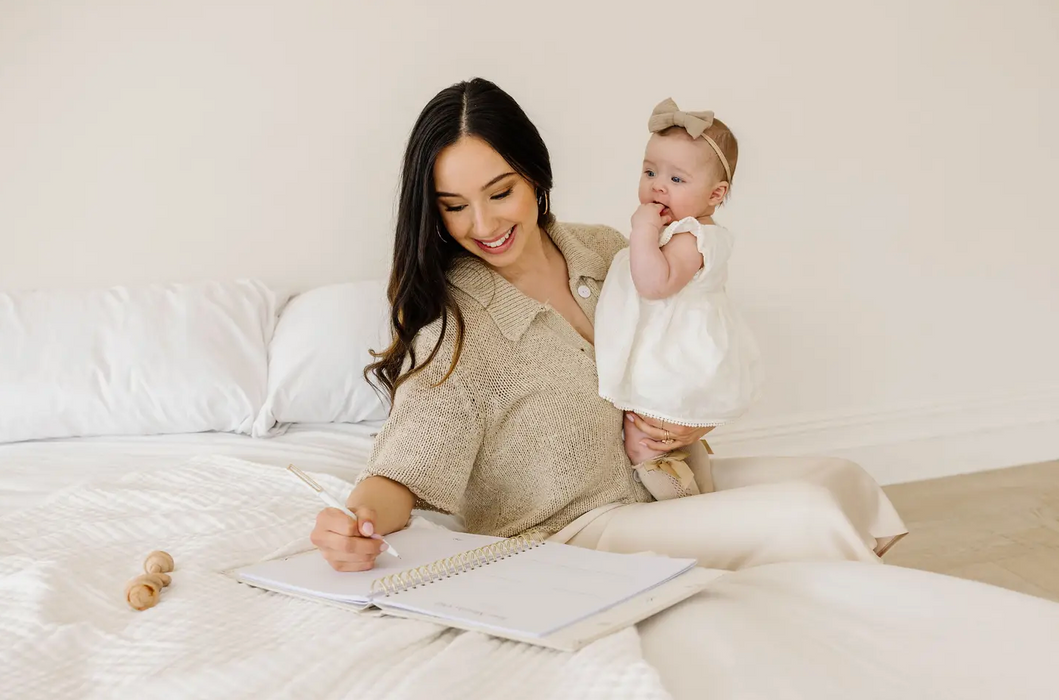 First Year Baby Memory Book + Gift Box - Sand