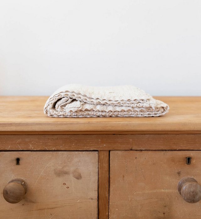 cozy waffle blanket - milk