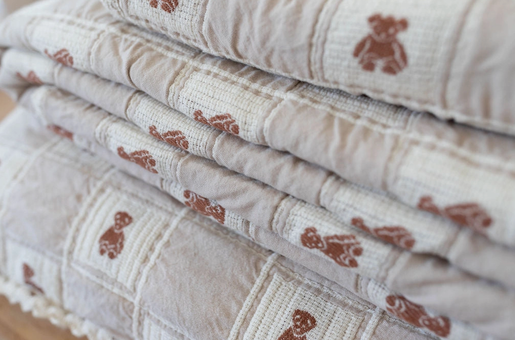 patchwork blanket - teddy