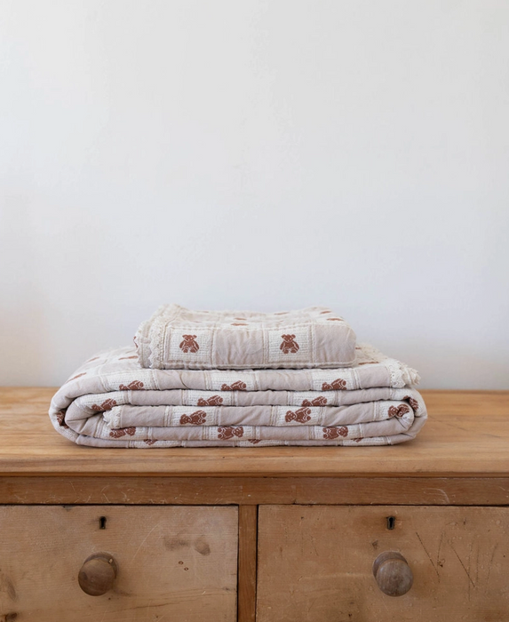 patchwork blanket - teddy
