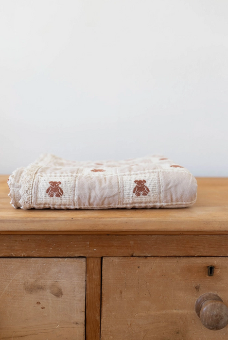 patchwork blanket - teddy