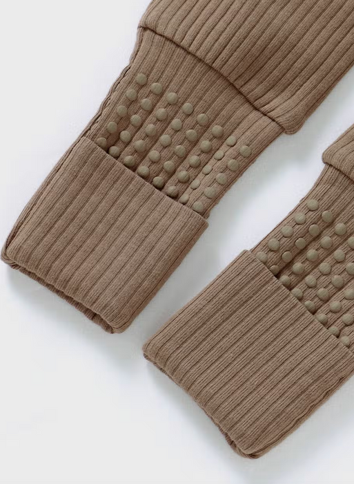 Ribbed Zipper Romper | Cappuccino