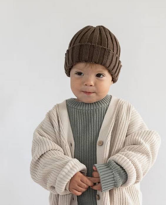 chunky knit pullover - mist