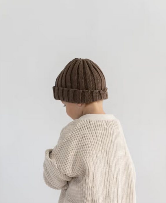 chunky knit cardigan - oat