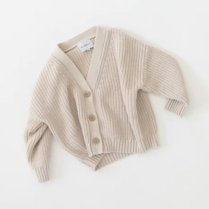 chunky knit cardigan - oat