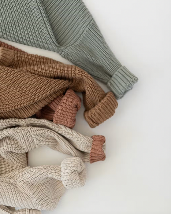 chunky knit pullover - mist