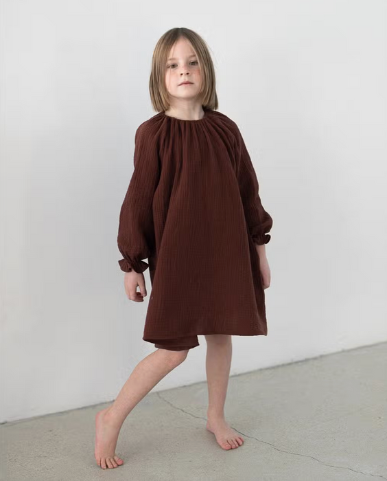 muslin dress - cinnamon