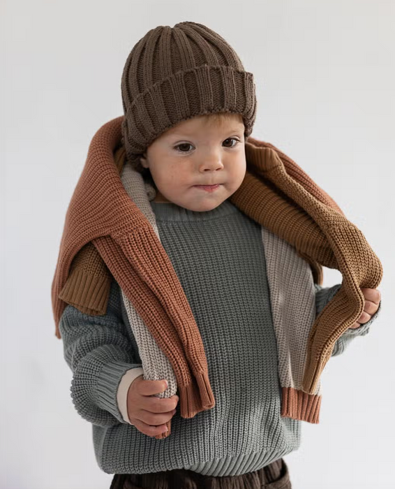 chunky knit pullover - mist