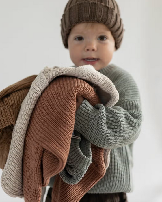 chunky knit cardigan - oat