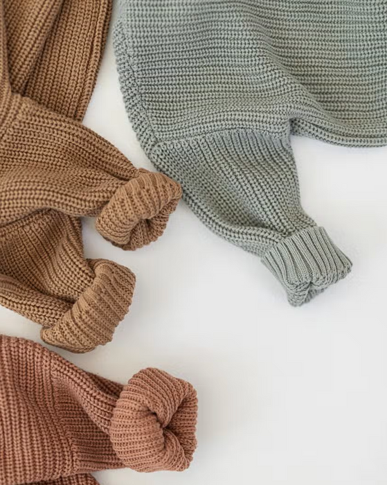 chunky knit pullover - mist