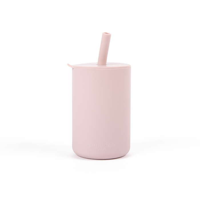 Silicone Baby/Toddler Cup with Lid + Straw, Lilac (6 oz)