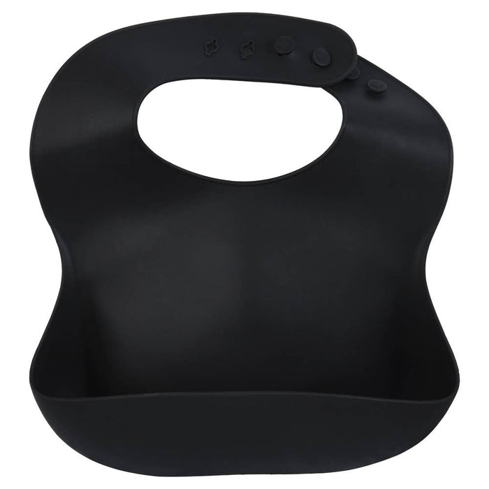 Black Silicone Bib with Crumb Catcher