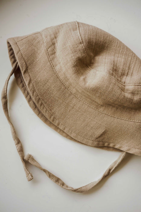 Organic Muslin Bucket Hat - Beige