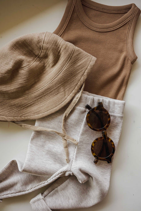 Organic Muslin Bucket Hat - Beige