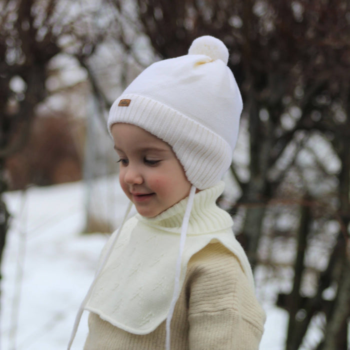 Merino Wool Winter Hat - Ecru