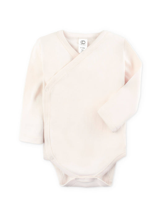 Organic Baby Long Sleeve Classic Kimono Bodysuit - Natural