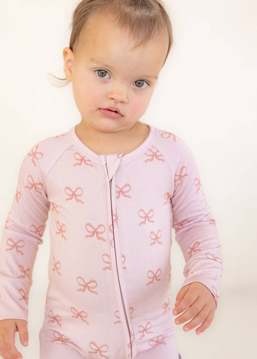 Bows | Bamboo Zip Pajamas