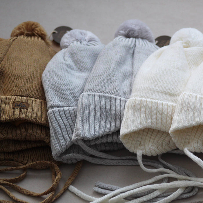 Merino Wool Winter Hat - Ecru
