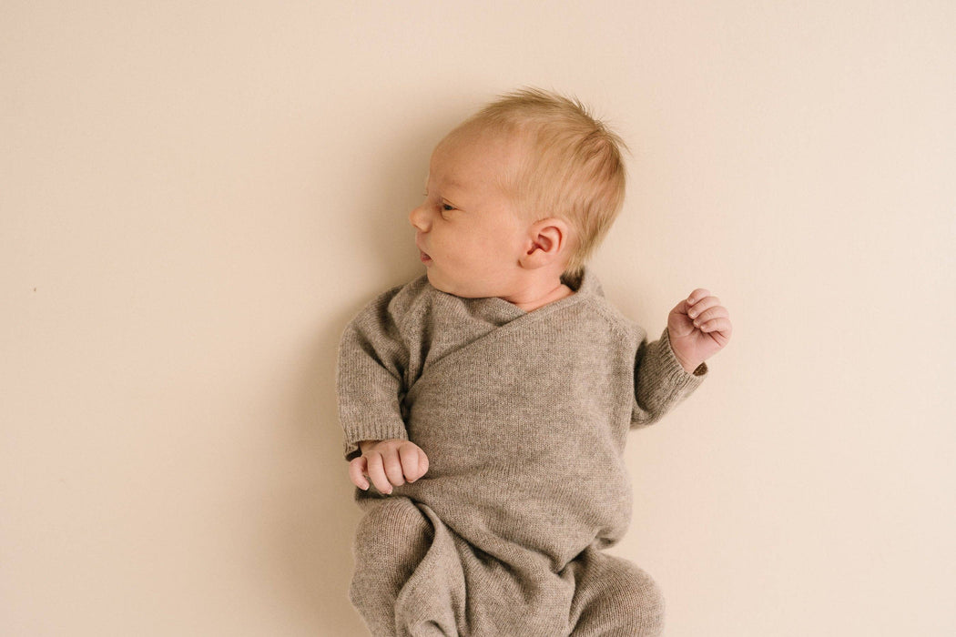 Taupe Wool Kimono Romper