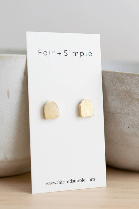 Matte Brass Arch Earrings