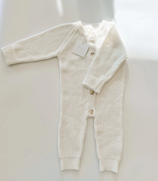 Chunky Knit Playsuit - Powder