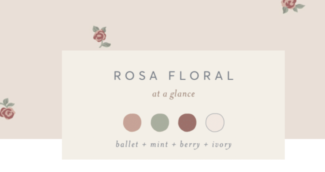 Organic Eva Pointelle Tank Bodysuit - Rosa Floral / Ballet