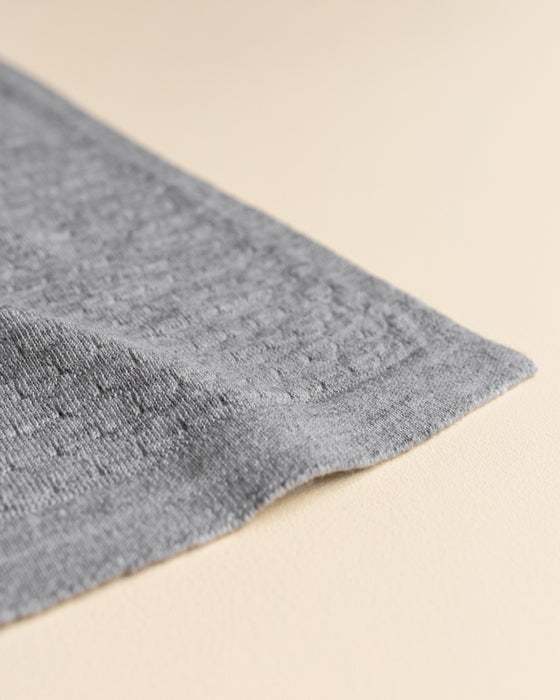 Frankie Merino Wool Blanket - Grey Melange