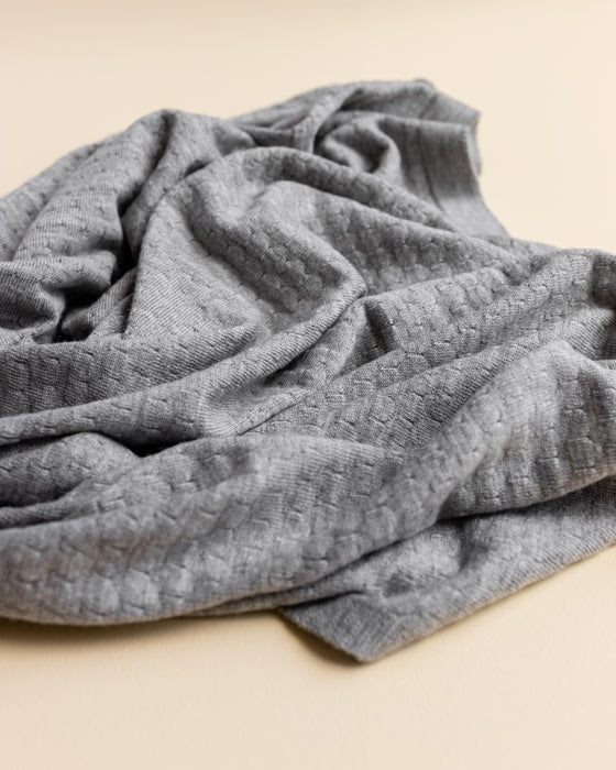 Frankie Merino Wool Blanket - Grey Melange