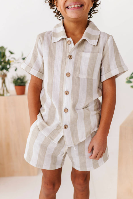 Green Costal Stripe | Boys Set