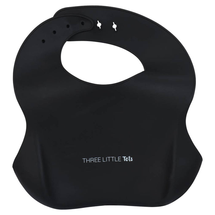 Black Silicone Bib with Crumb Catcher