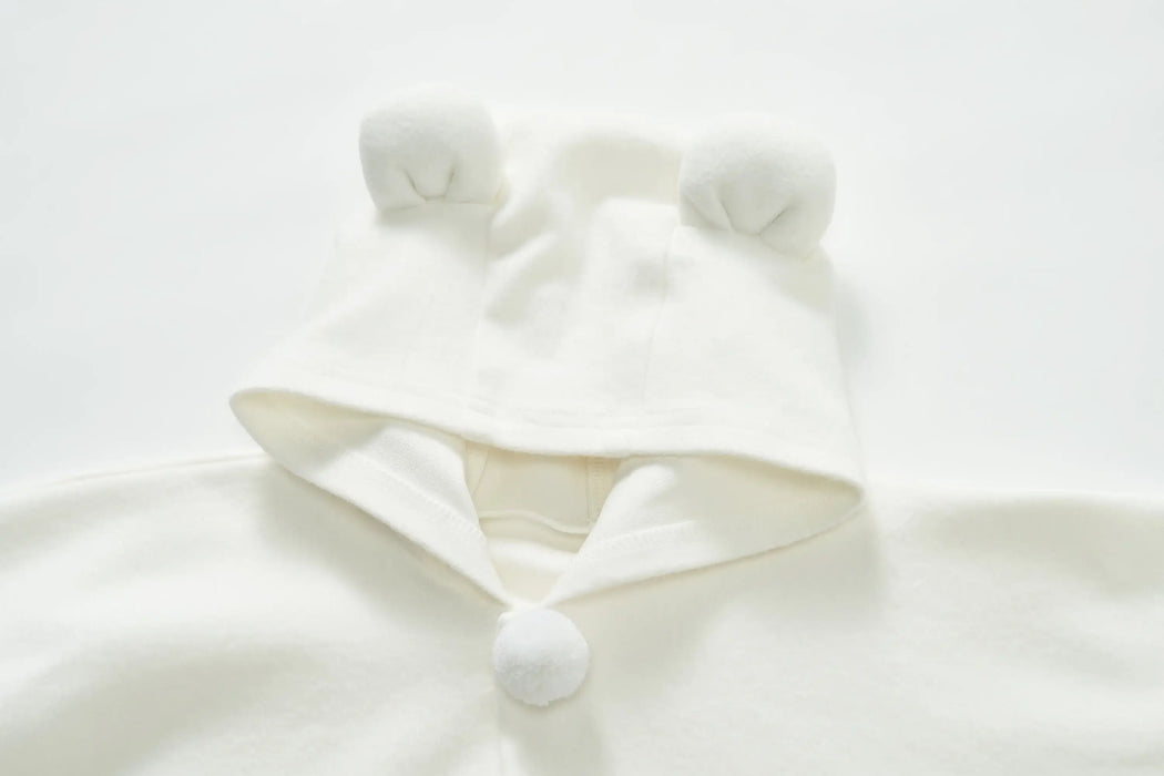 Organic Cotton Hooded Cloak - White