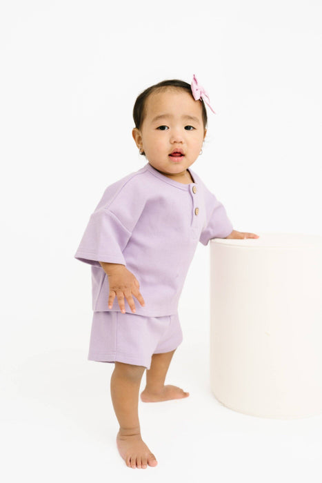 Lilac Waffle Slouchy Set