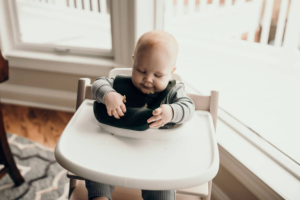 Black Silicone Bib with Crumb Catcher