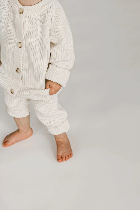 Chunky Knit Playsuit - Powder