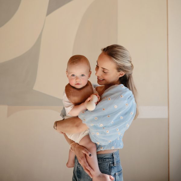 Muslin Bib Set 2-pack - Tan/Fog
