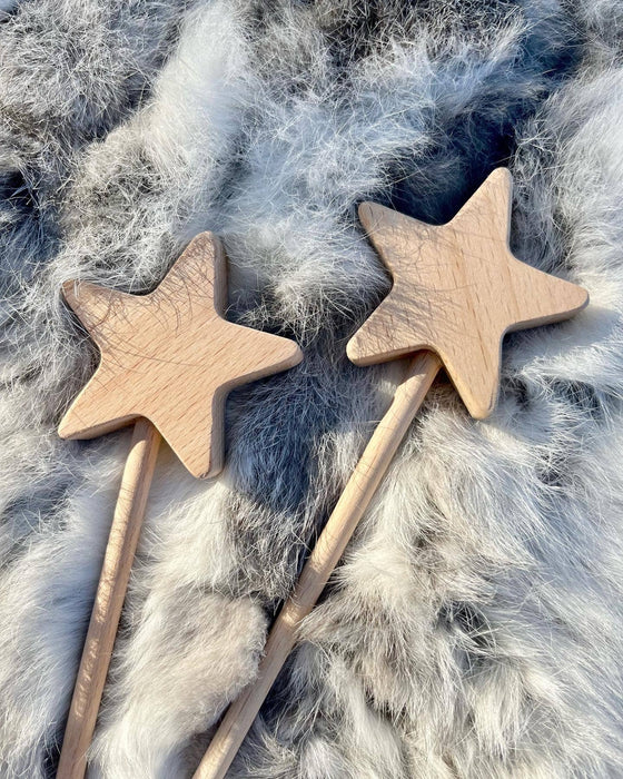 Wooden Girl Wand - Moon & Star | Princess Wand | Keepsafer