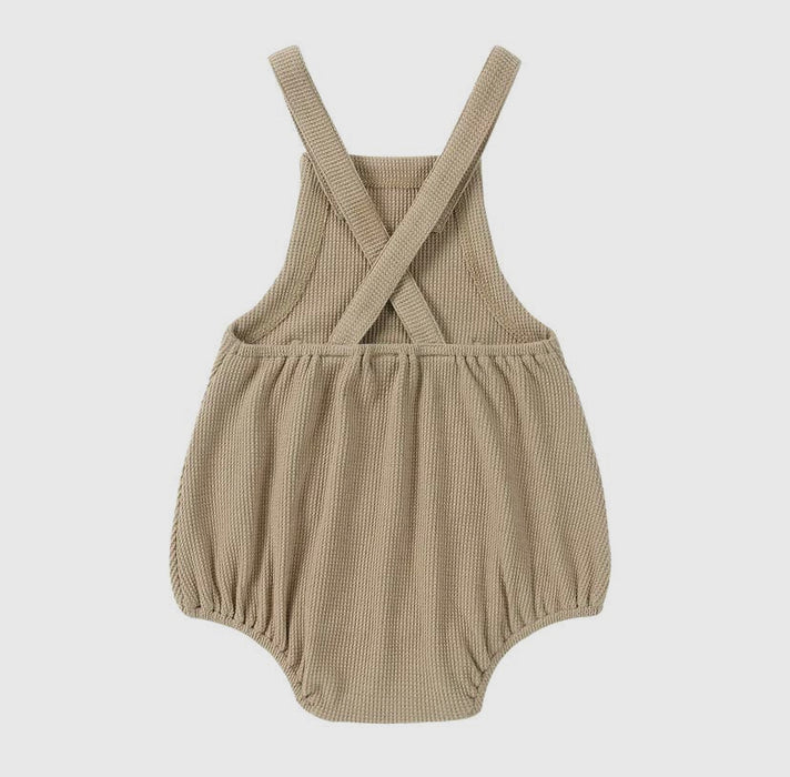 Waffle Bubble Romper - Coffee