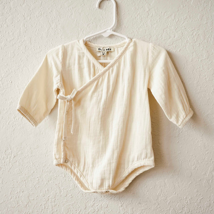 Cotton Muslin Bodysuit - Cream