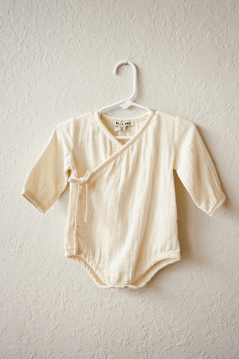 Cotton Muslin Bodysuit - Cream