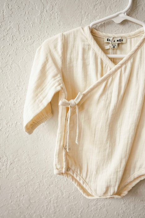 Cotton Muslin Bodysuit - Cream