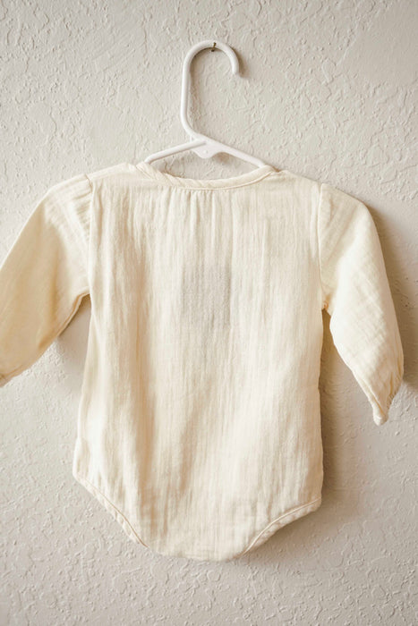 Cotton Muslin Bodysuit - Cream