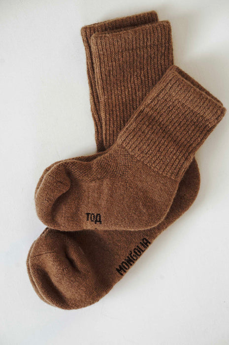 Children's Thick Camel Wool Socks - Brown