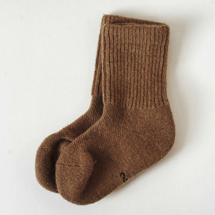 Children's Thick Camel Wool Socks - Brown