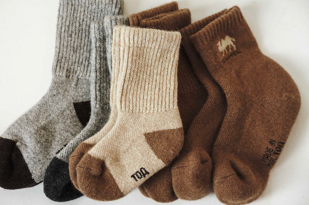 Children's Thick Camel Wool Socks - Brown