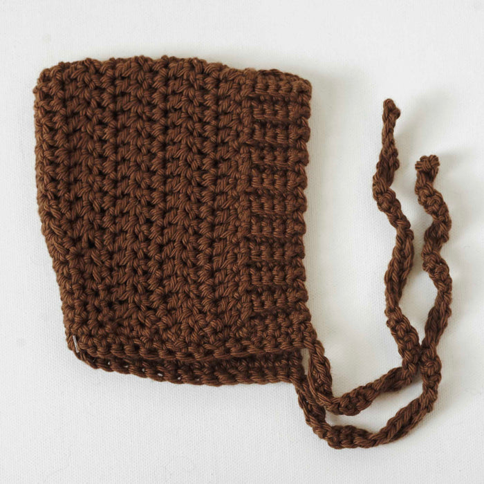 Copper Cotton Crochet Pixie Bonnet