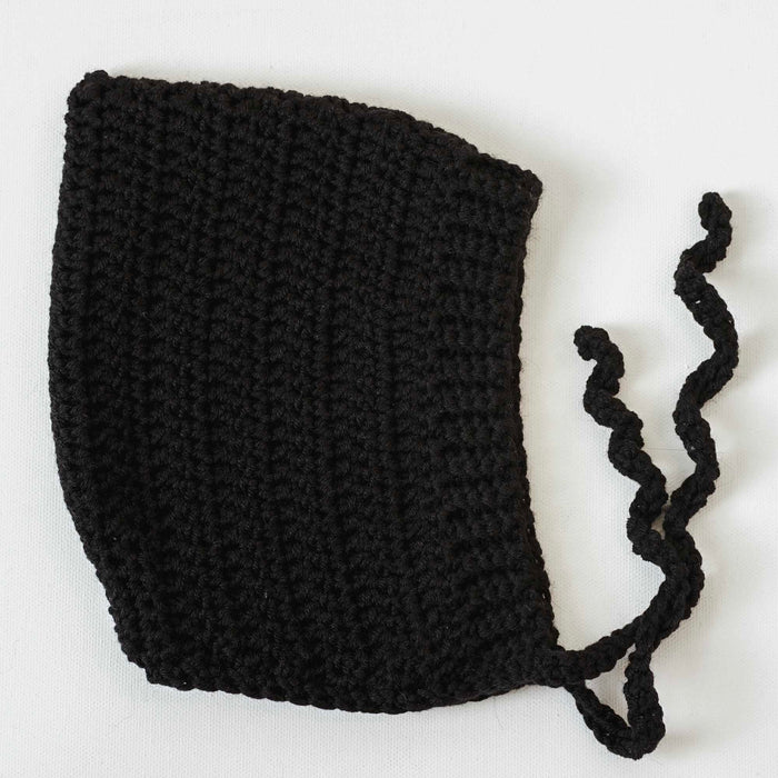 Black Acrylic Pixie Bonnet