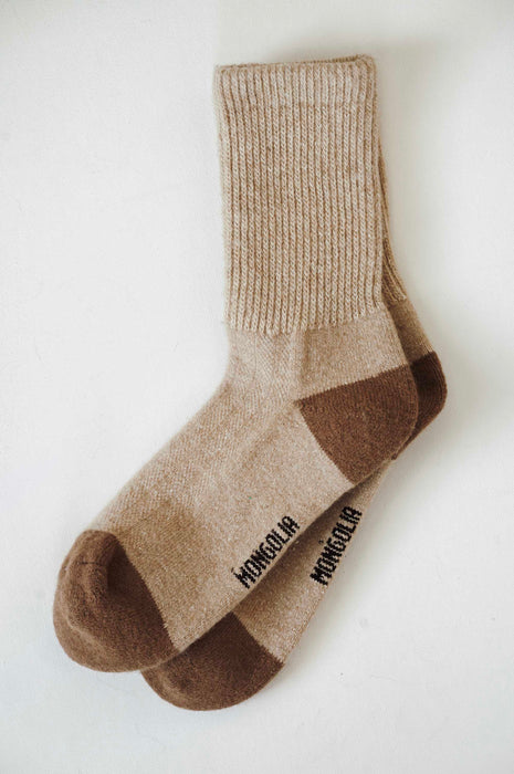 Adult Thick Camel Wool Socks - Beige