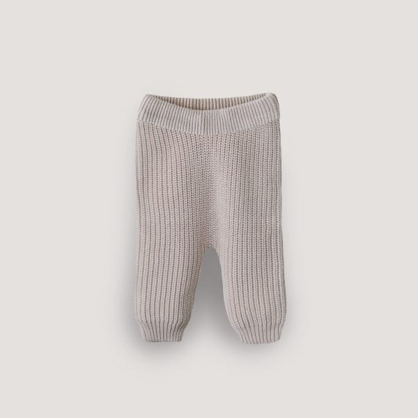 Chunky Knit Pants - Beige