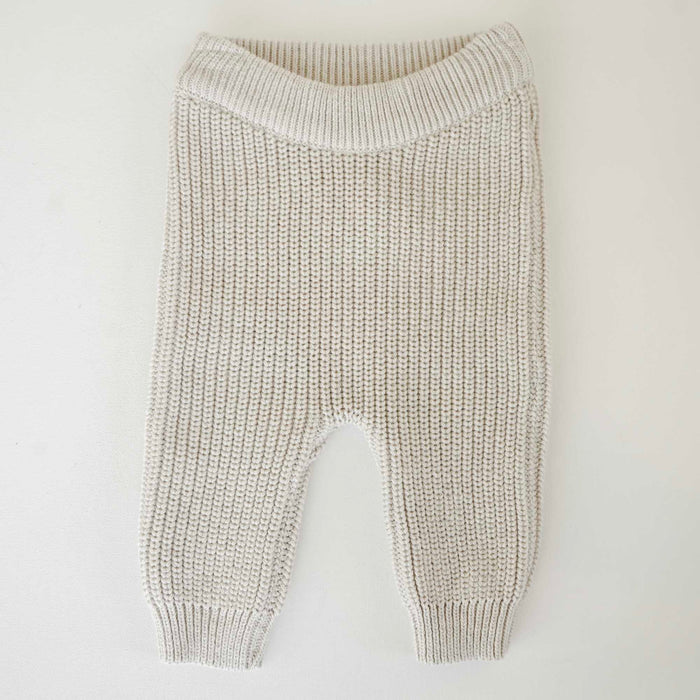 Chunky Knit Pants - Beige